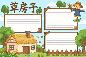 草房子手抄报简单又漂亮小学生读书小报模板