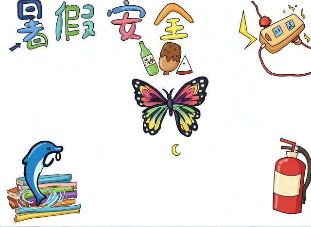 暑假安全小报手抄报简单又漂亮，暑期防溺水用电火灾安全主题，学生必做！