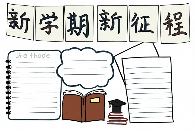 新学期新征程手抄报模板 初一开学小报简单又漂亮 开学第一课素材