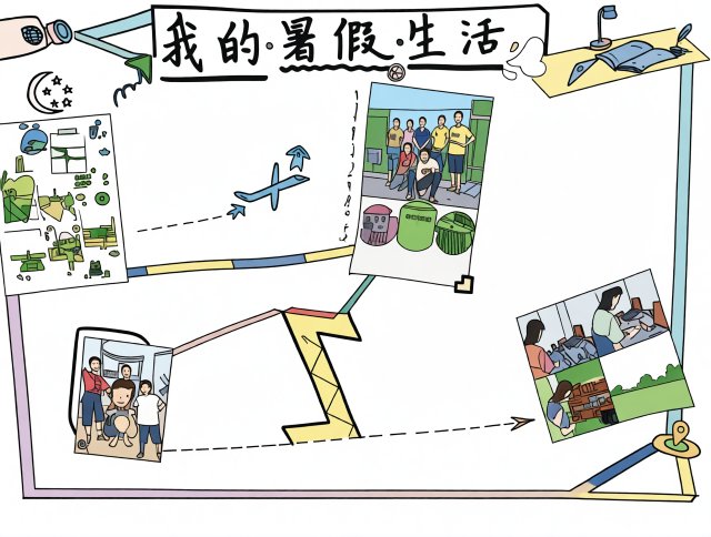 我的暑假生活手抄报模板：简单又漂亮，快乐暑假生活小报内容推荐