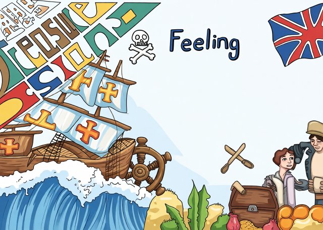 九年级暑假英语手抄报简单又漂亮：Feeling主题阅读小报模板图片