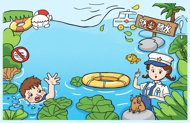 防溺水手抄报简单又漂亮初中版：防溺水安全知识小报模板，预防溺水主题